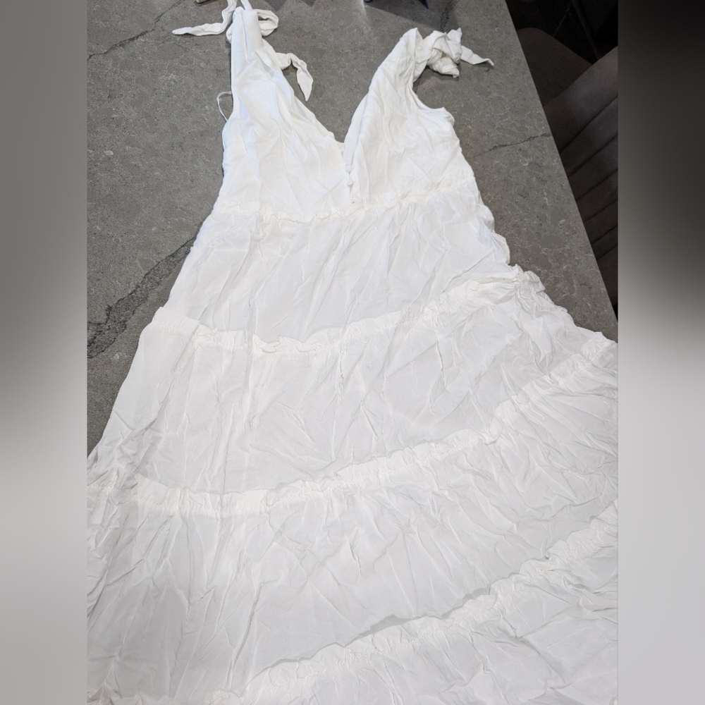 SHEIN White Ruffle Dress